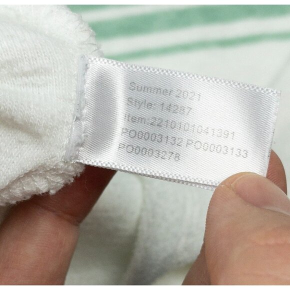 Marine Layer Terry Cloth Stripe Polo Shirt Men's Medium White Green Towel Summer - Picture 7 of 12